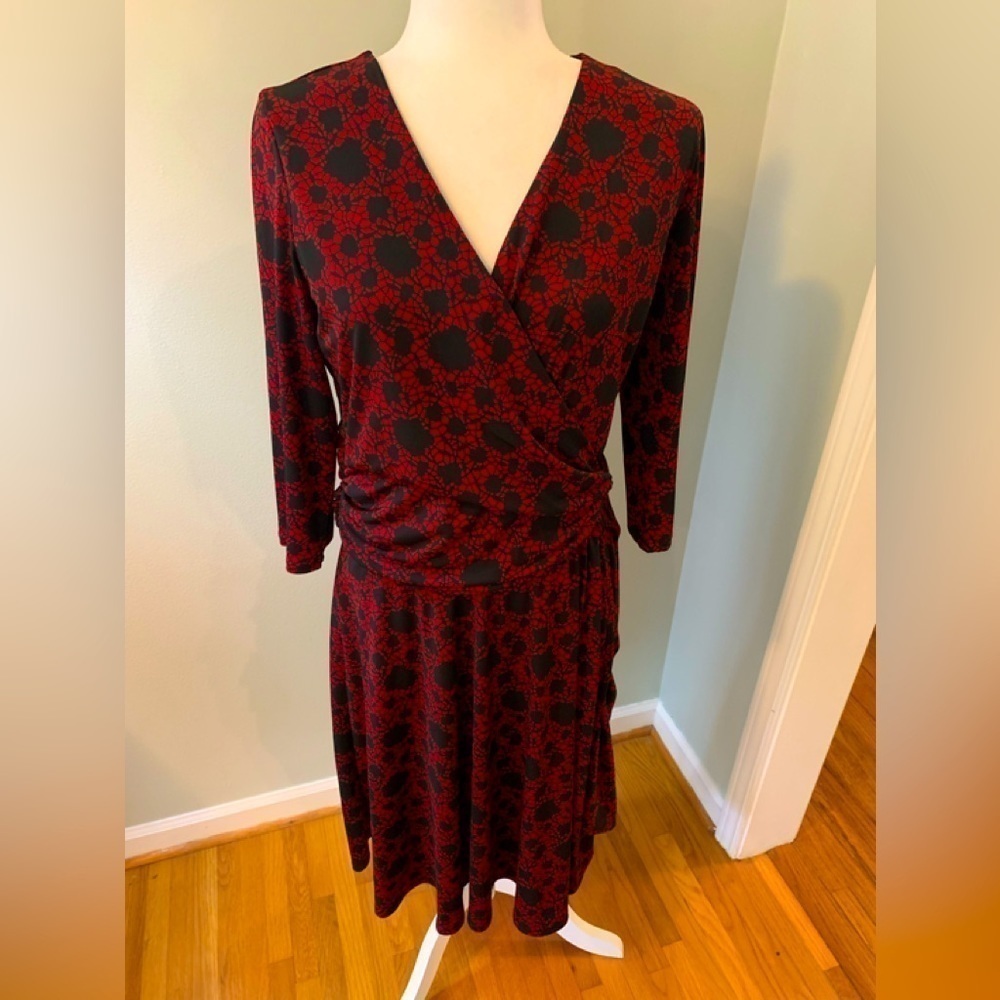 Travelsmith travel floral midi dress, size M